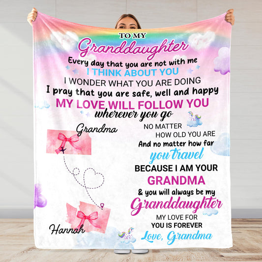 Grandma's Love Follows You Forever, Unicorn And Rainbow Theme