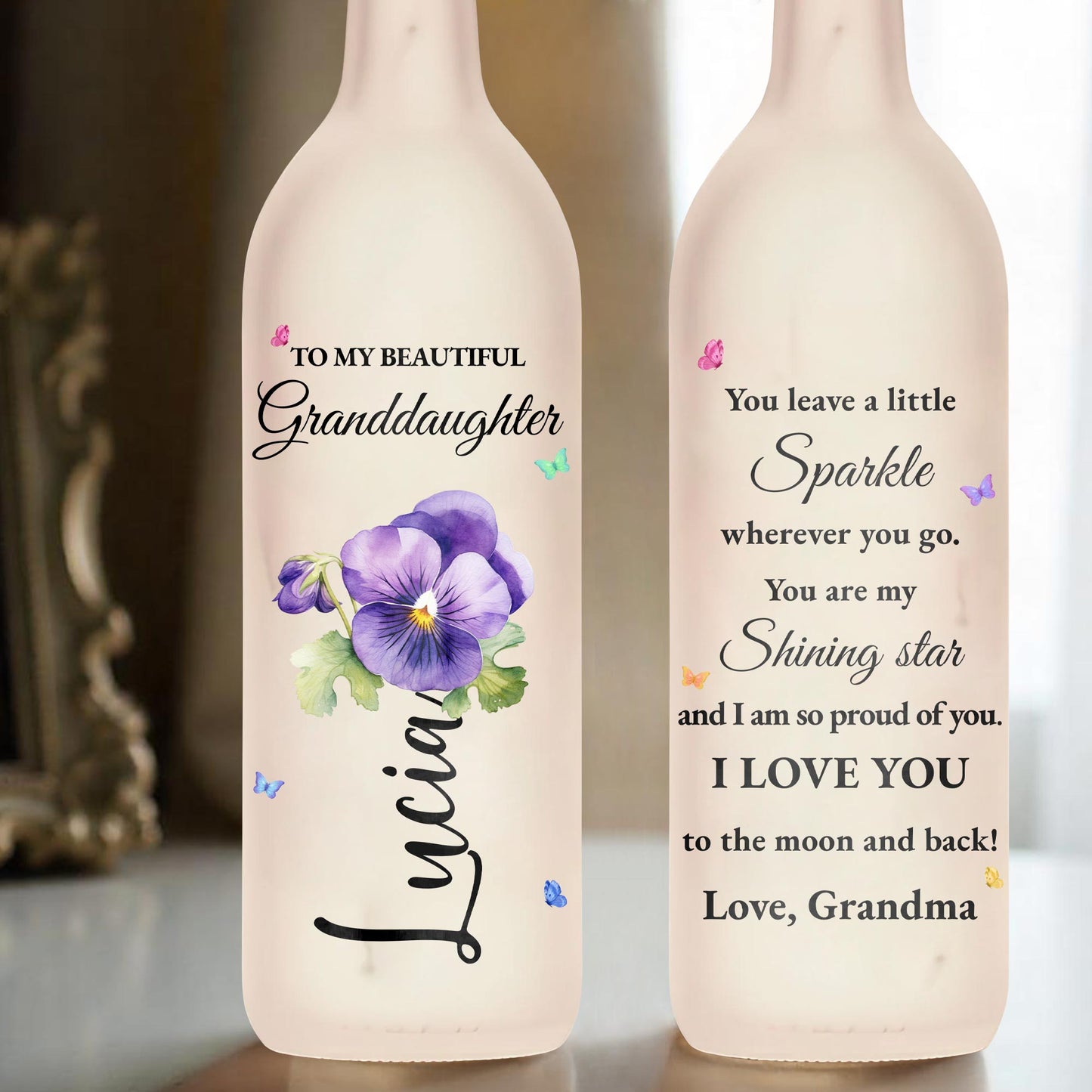 To My Beautiful Granddaughter, Flowers And Butterflies