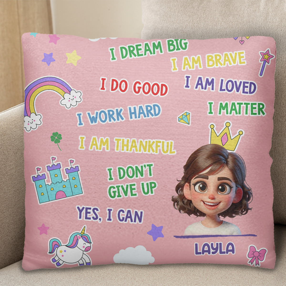 Inspirational Quotes For Young Girls Featuring Unicorn And Castle