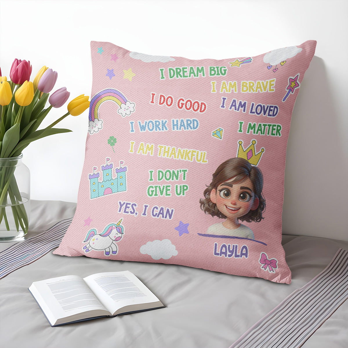Inspirational Quotes For Young Girls Featuring Unicorn And Castle