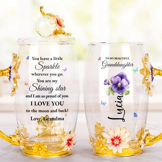 To My Beautiful Granddaughter Love You, Flowers and Butterfly