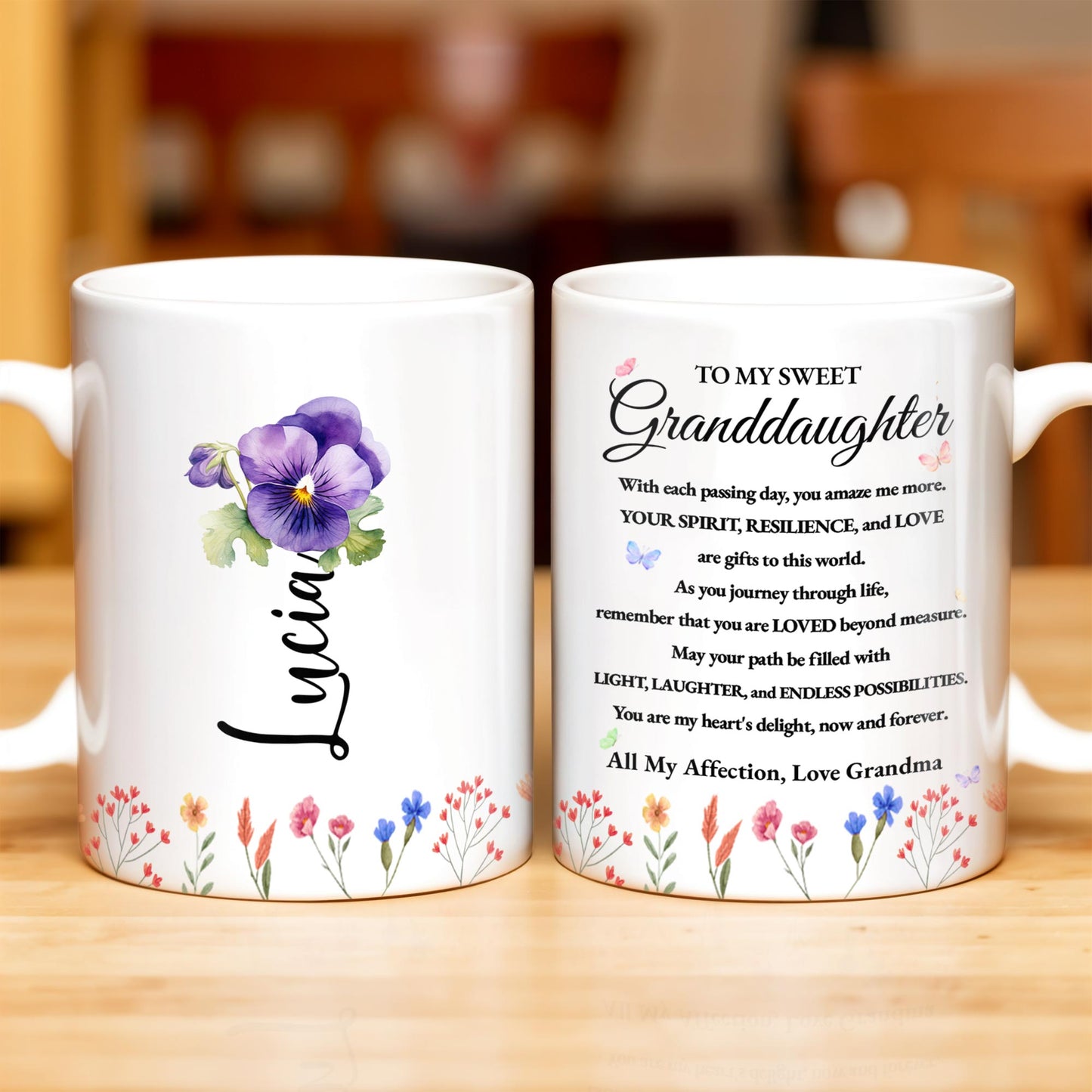 Granddaughter Pansy Flower Wildflower Love Message