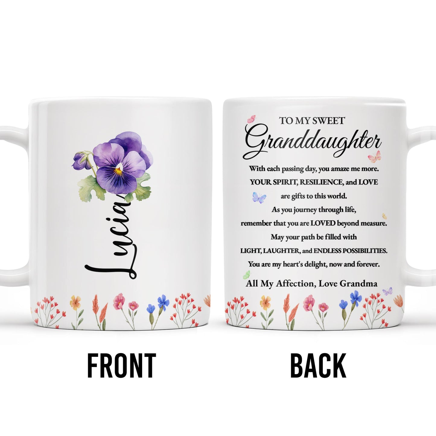 Granddaughter Pansy Flower Wildflower Love Message