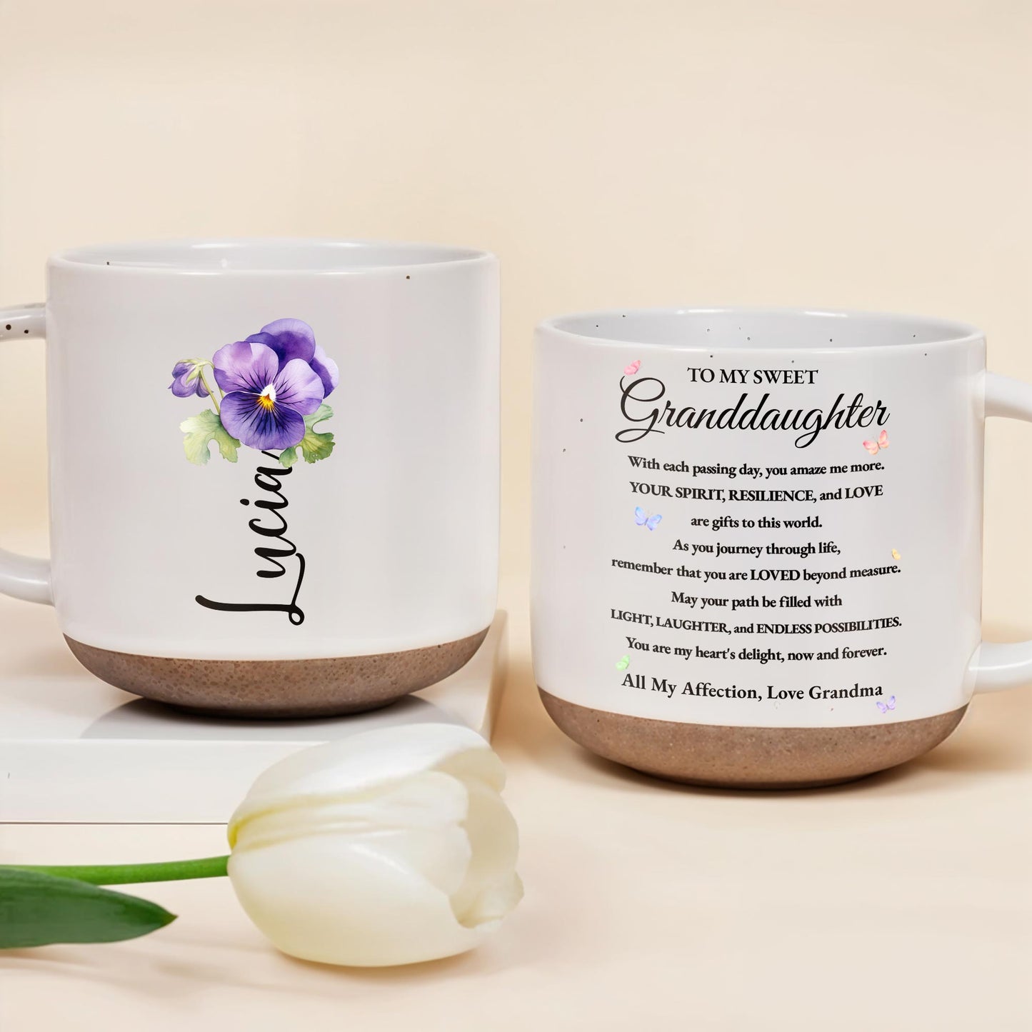 Heartfelt Message To Granddaughter Violets Mug