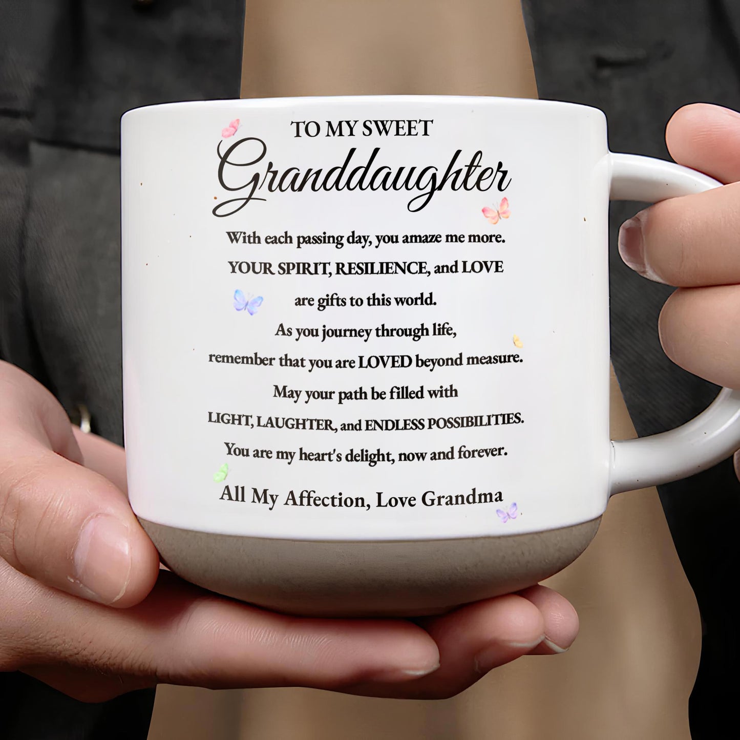Heartfelt Message To Granddaughter Violets Mug