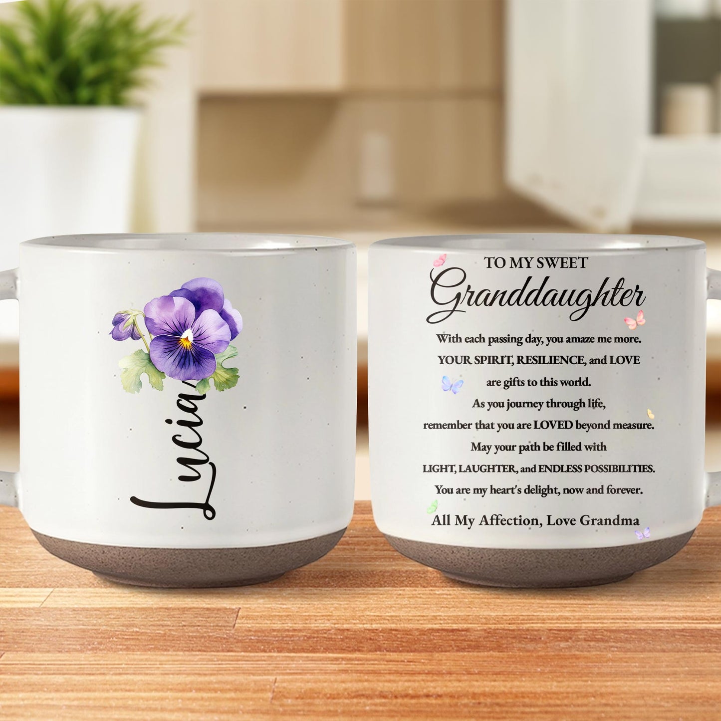 Heartfelt Message To Granddaughter Violets Mug