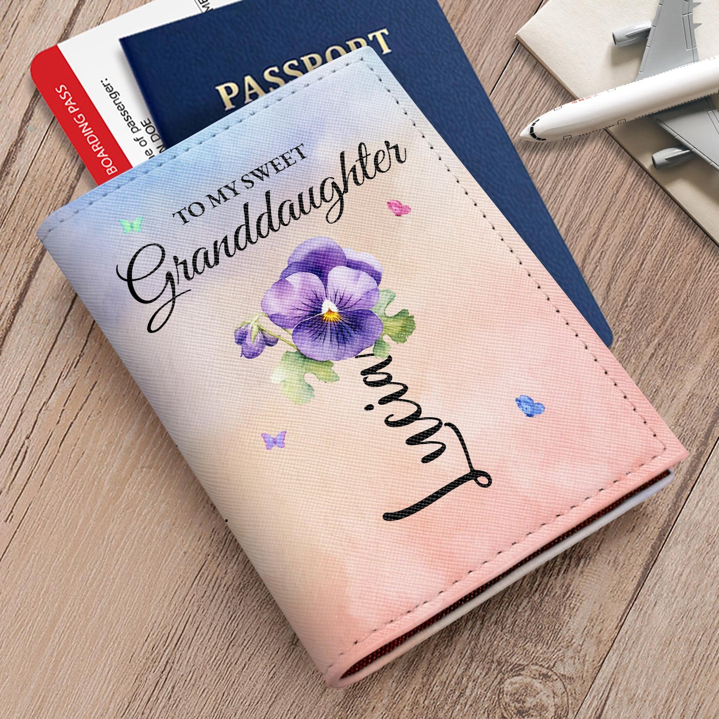 To My Sweet Granddaughter With Flowers And Butterflies