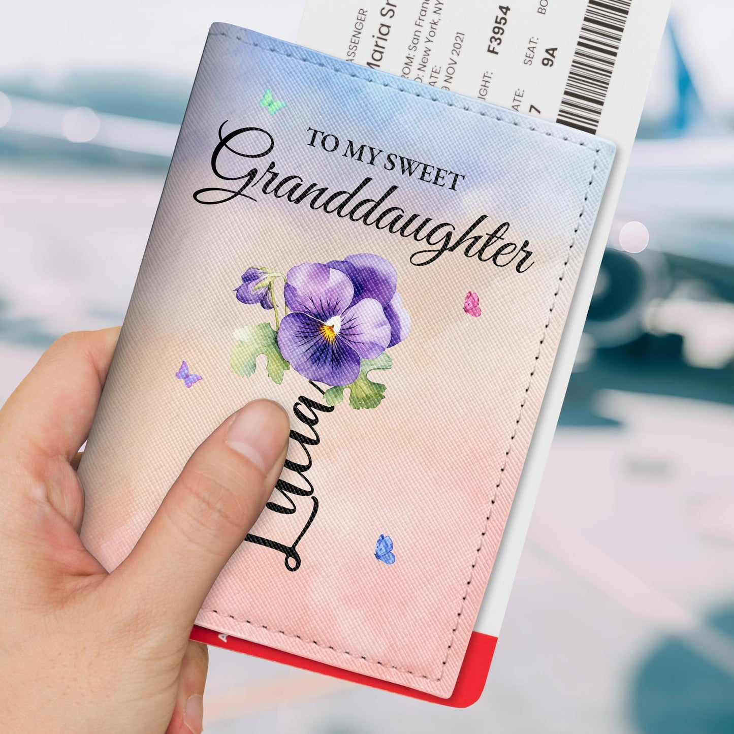 To My Sweet Granddaughter With Flowers And Butterflies