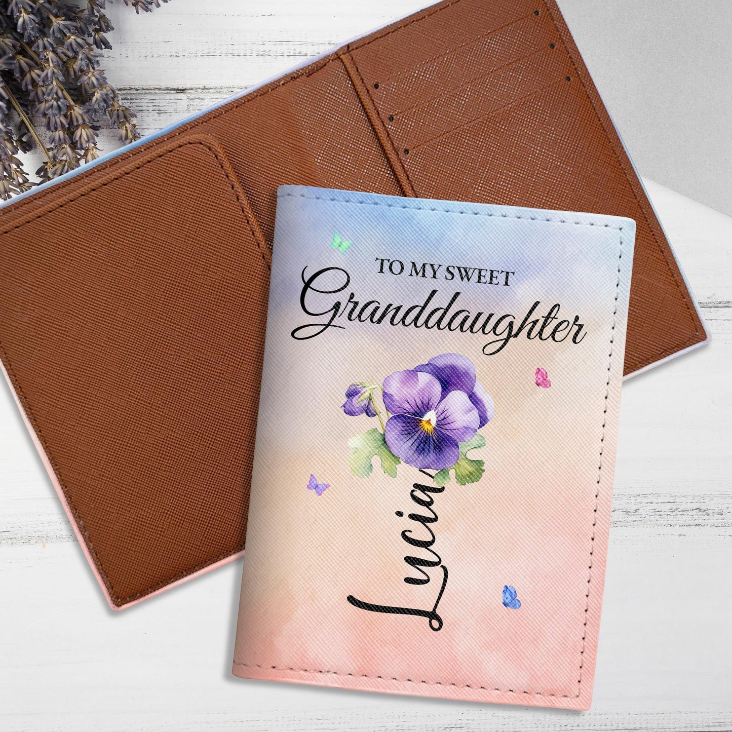 To My Sweet Granddaughter With Flowers And Butterflies