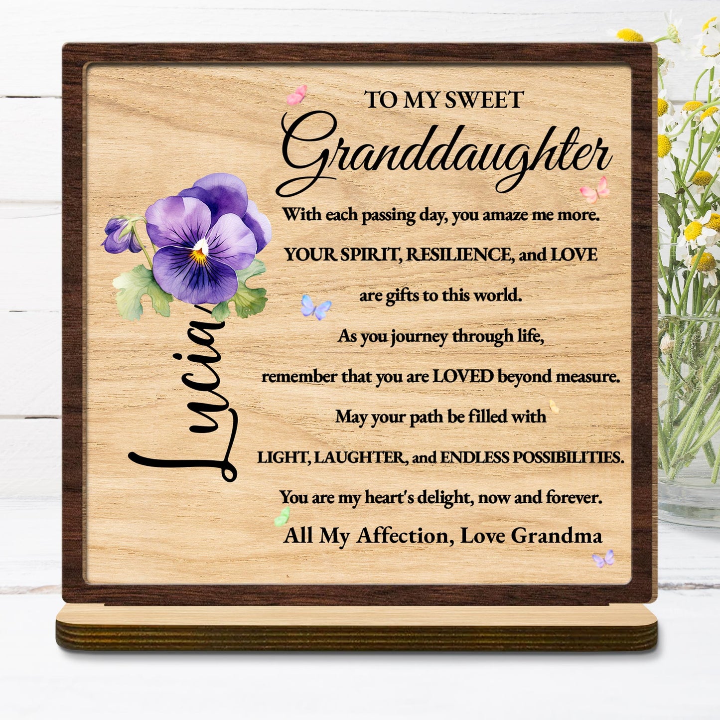 Sweet Granddaughter Endless Possibilities With Flowers And Butterflies