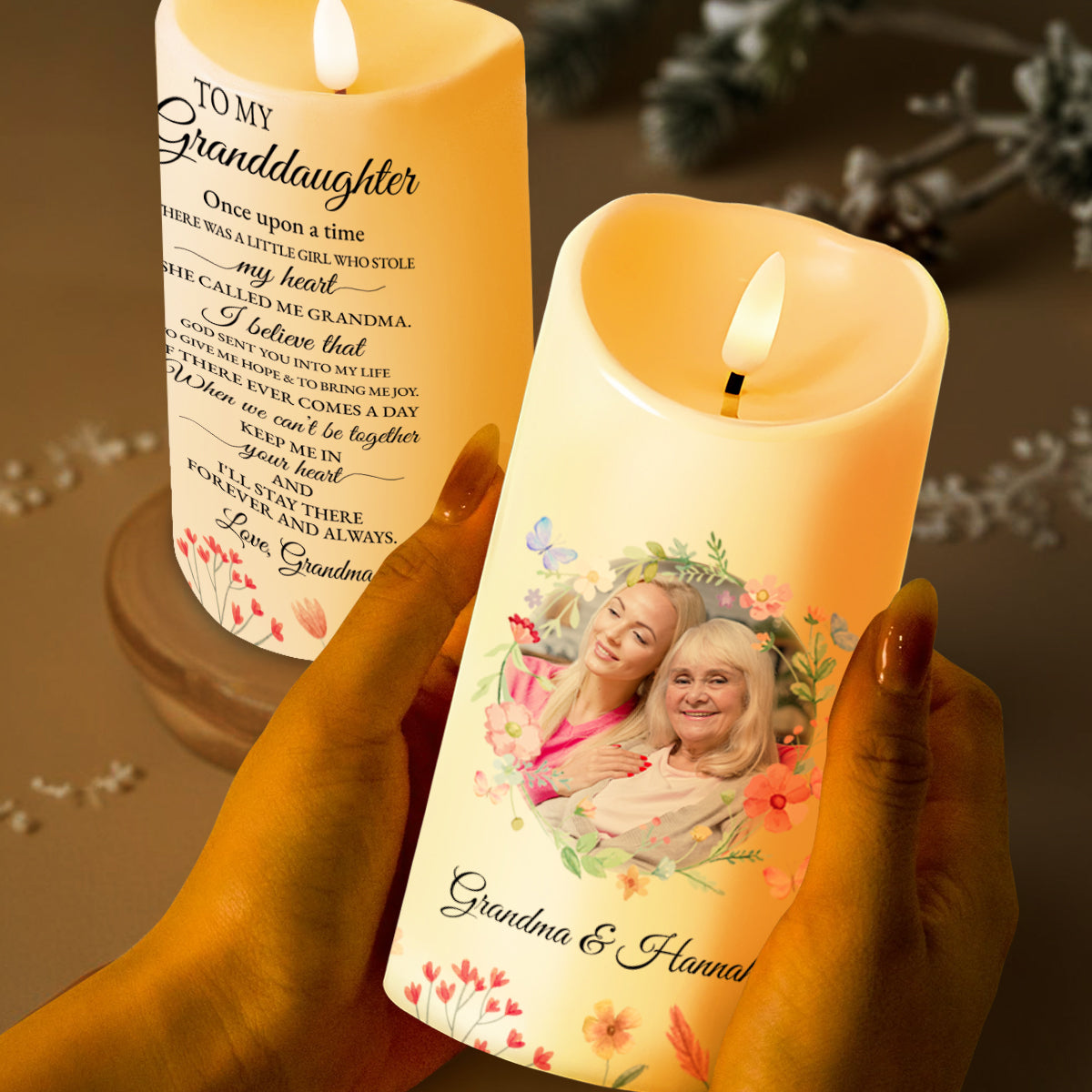 Love Message To Granddaughter Surrounding Flowers