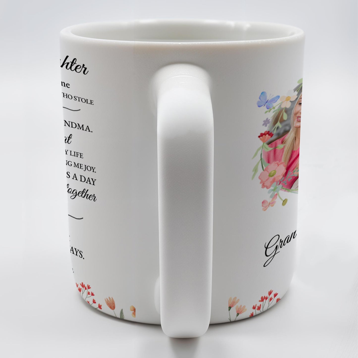 Grandma's Love And Blessings Forever Mug With Floral Heart