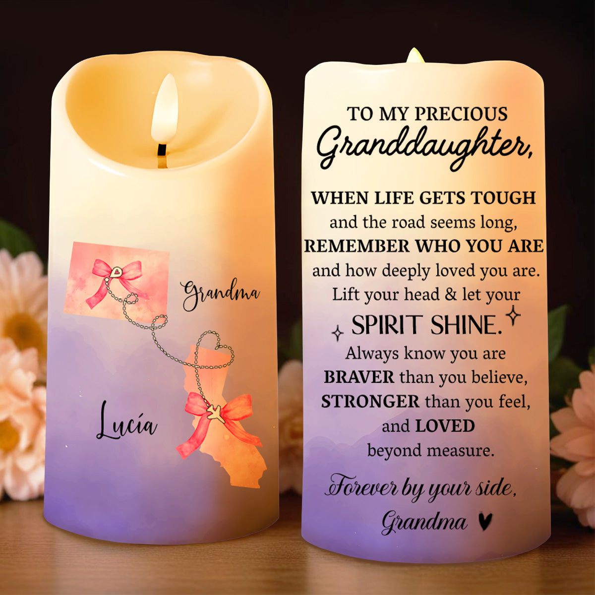 Let Your Spirit Shine, Ribbon And Heart Chain Design
