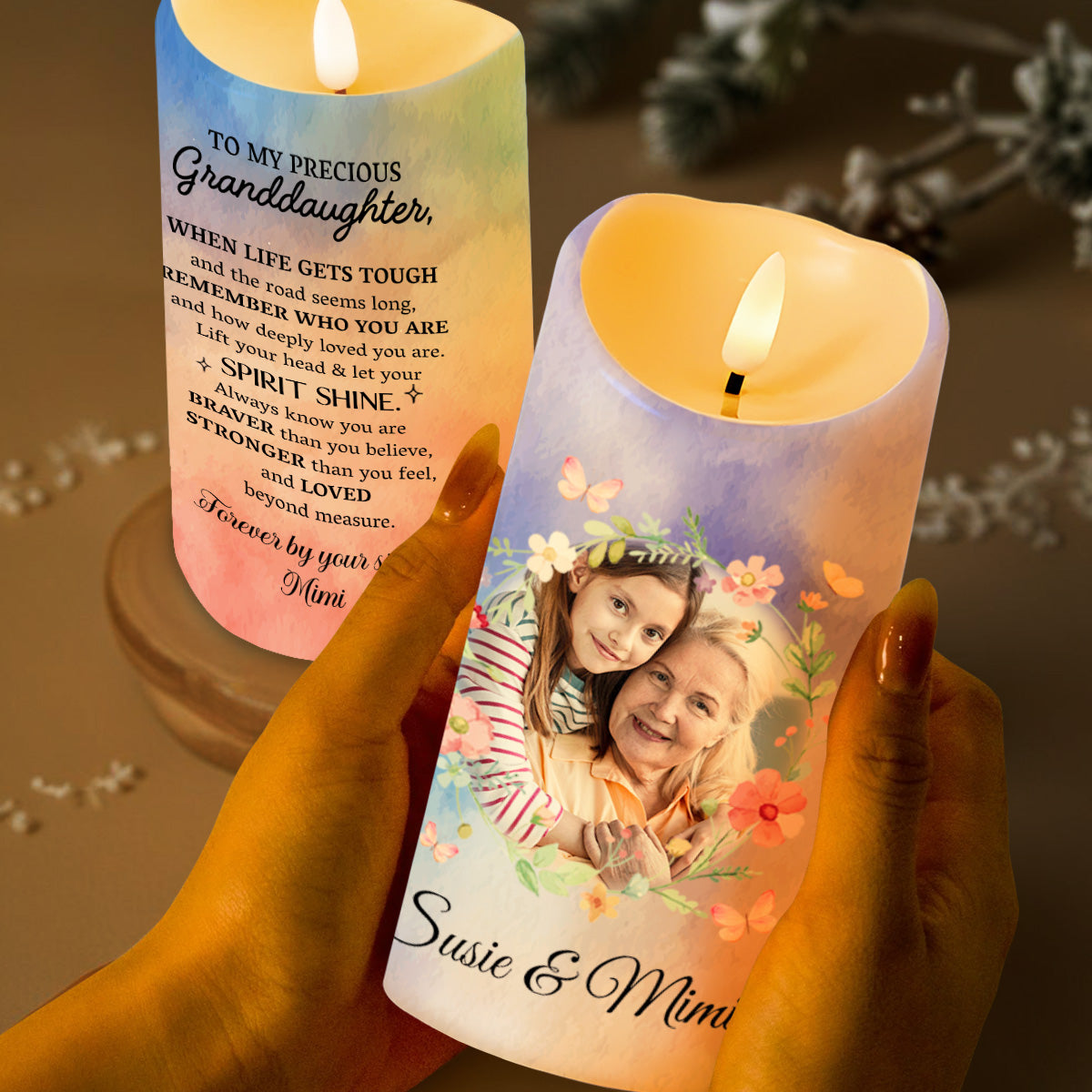Spirit Shine Braver Stronger Loved Personalized Custom Candle