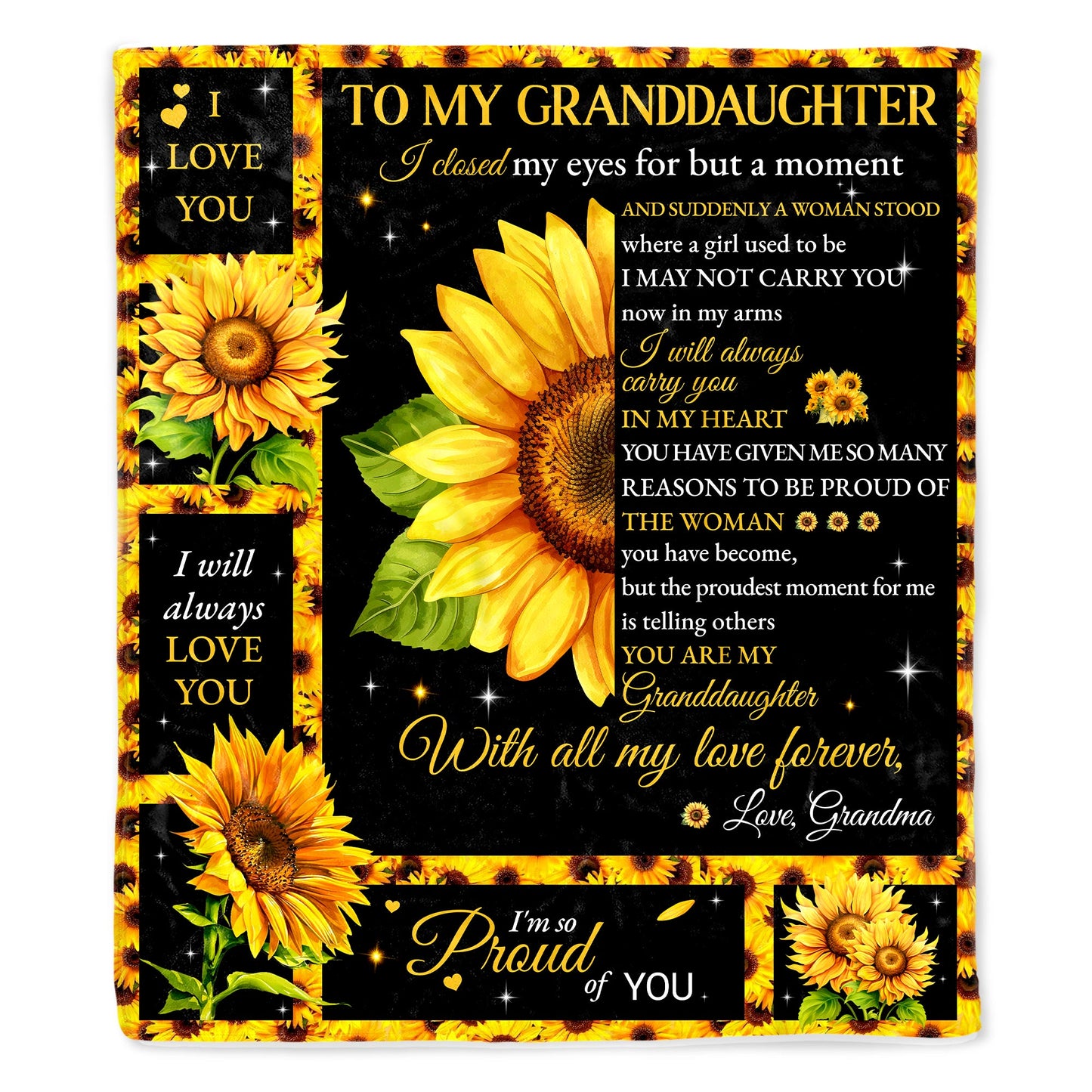 To My Granddaughter Sunflowers Design