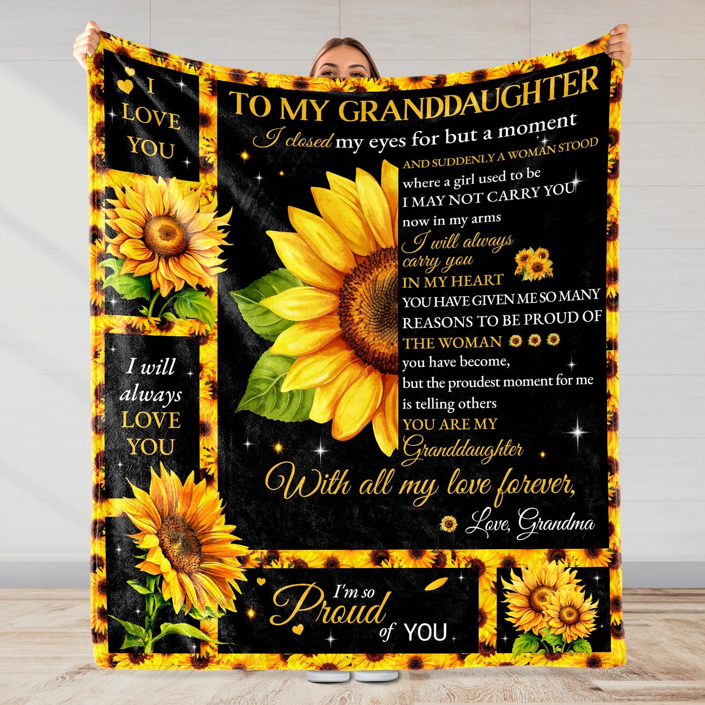To My Granddaughter Sunflowers Design