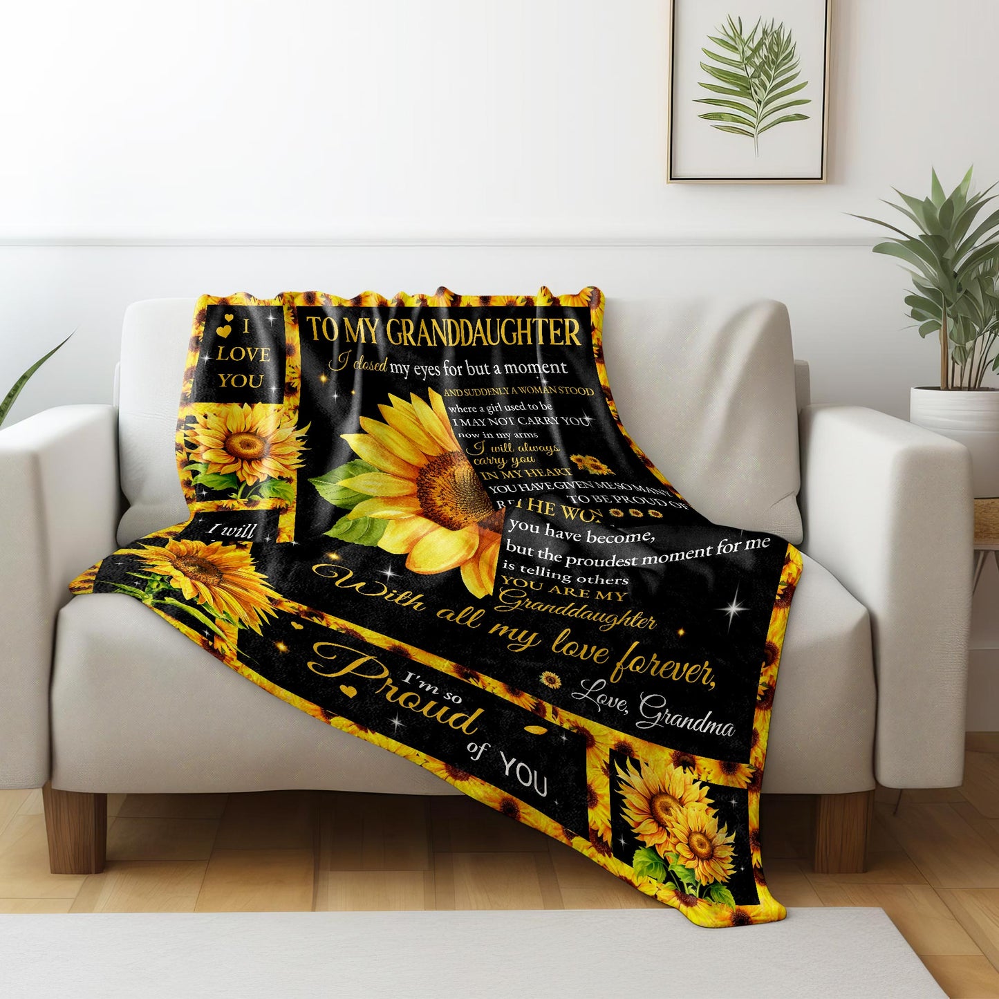 To My Granddaughter Sunflowers Design