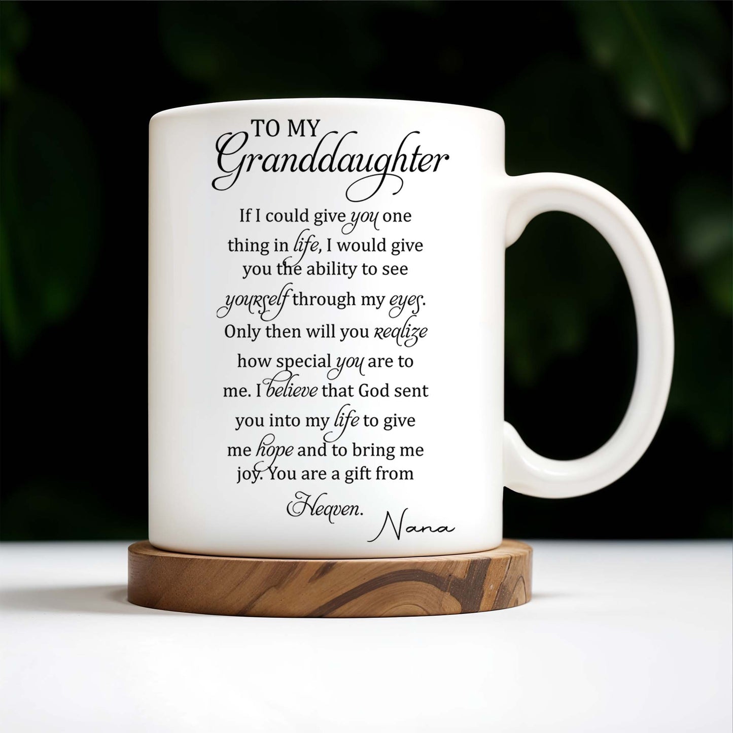 Gift From Heaven, Special Message For Granddaughter
