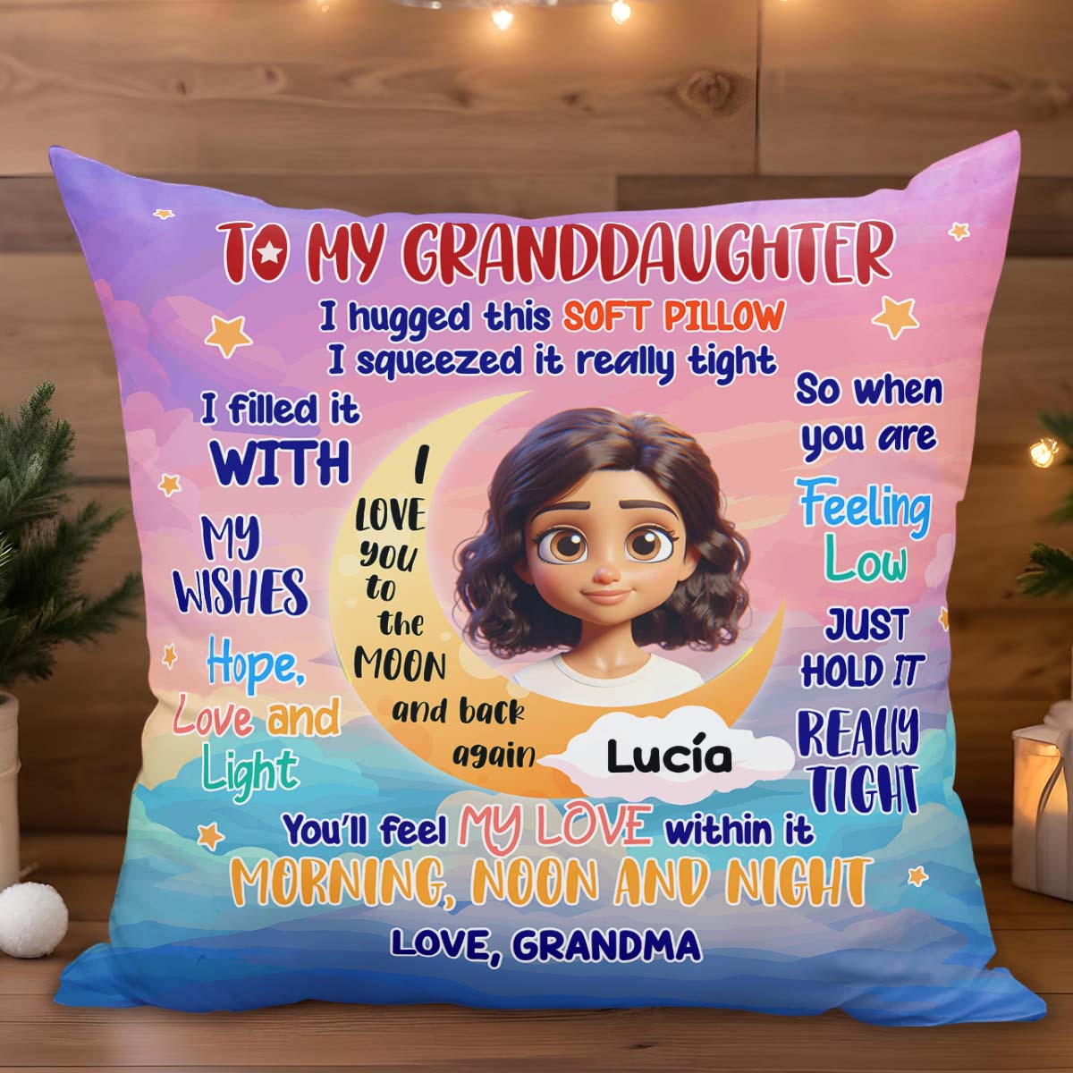 Filled With My Wishes Hope Love and Light Pillow