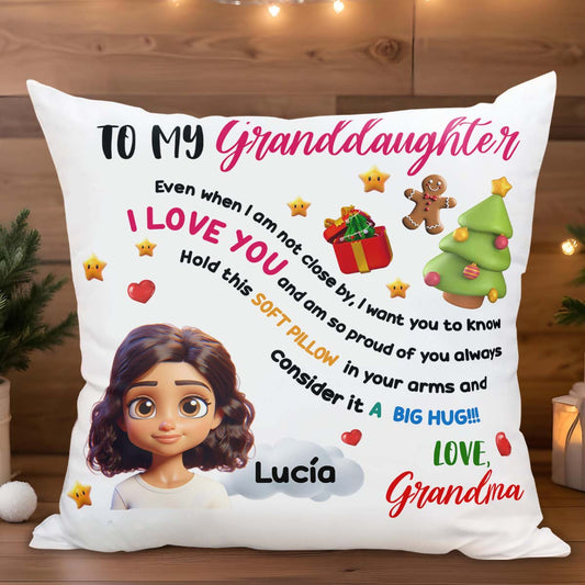 Big Hug Soft Pillow Featuring Emojis and Christmas Tree