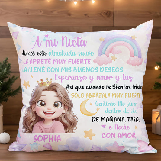 Soft Hug Pillow With Rainbow, Stars, And Crown For Emotional Comfort