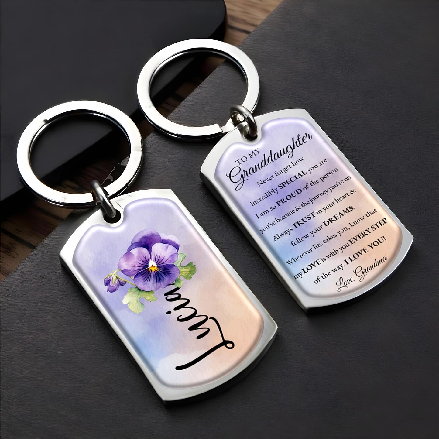 Trust Your Heart and Follow Your Dreams Pansy Flower Design
