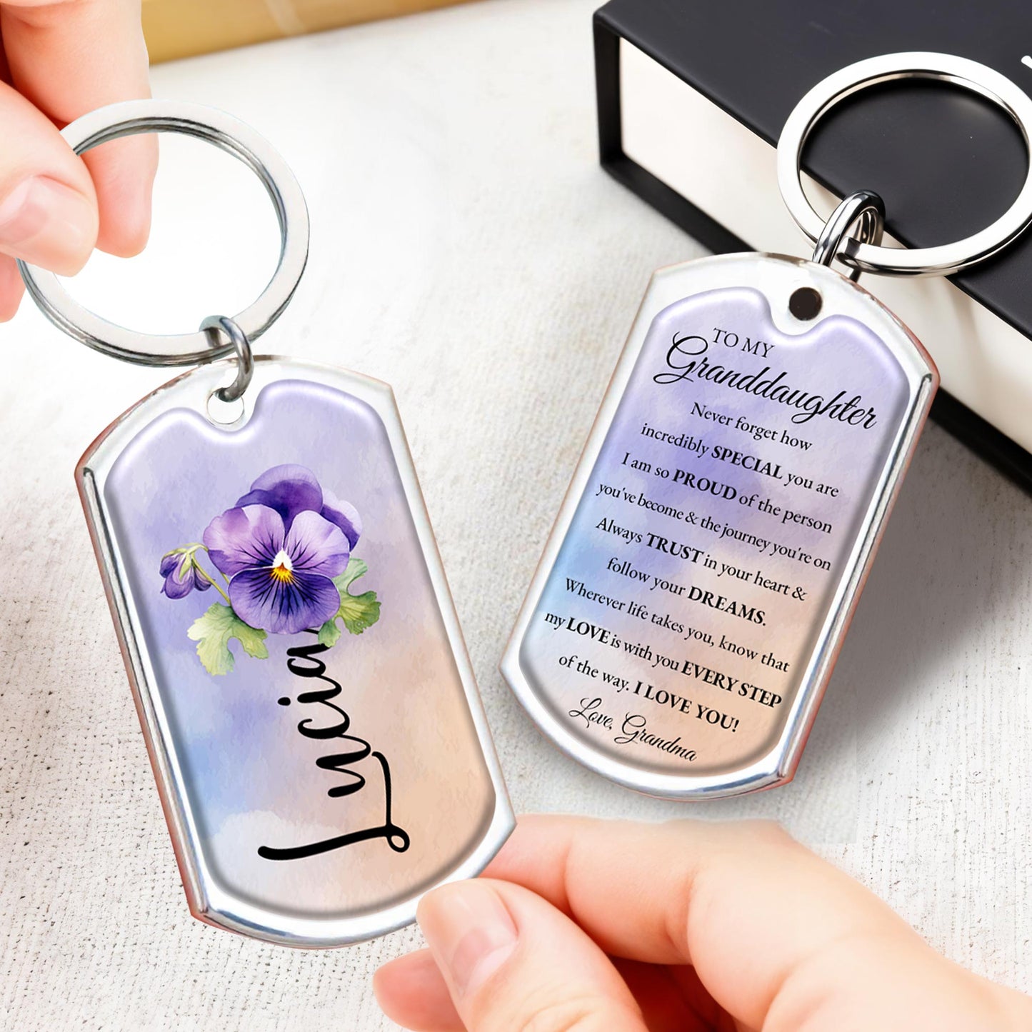 Trust Your Heart and Follow Your Dreams Pansy Flower Design