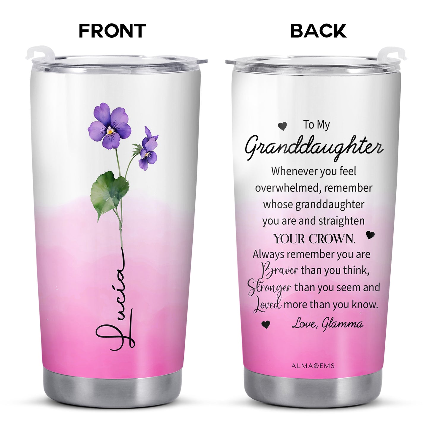Braver, Stronger, Loved Inspirational Message For Granddaughters