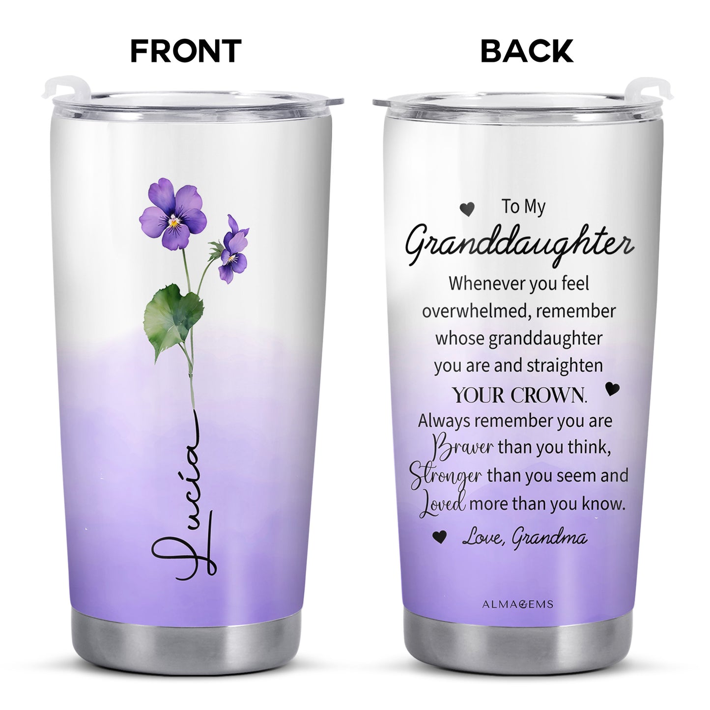 Braver, Stronger, Loved Inspirational Message For Granddaughters
