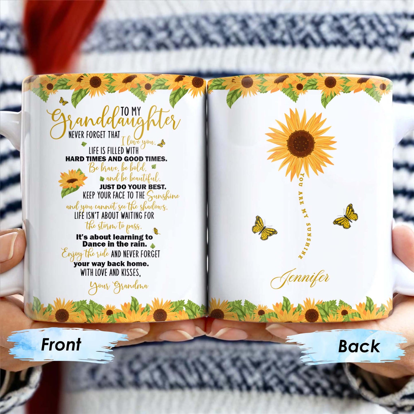 Sunflowers And Butterflies Grandmother To Granddaughter Message