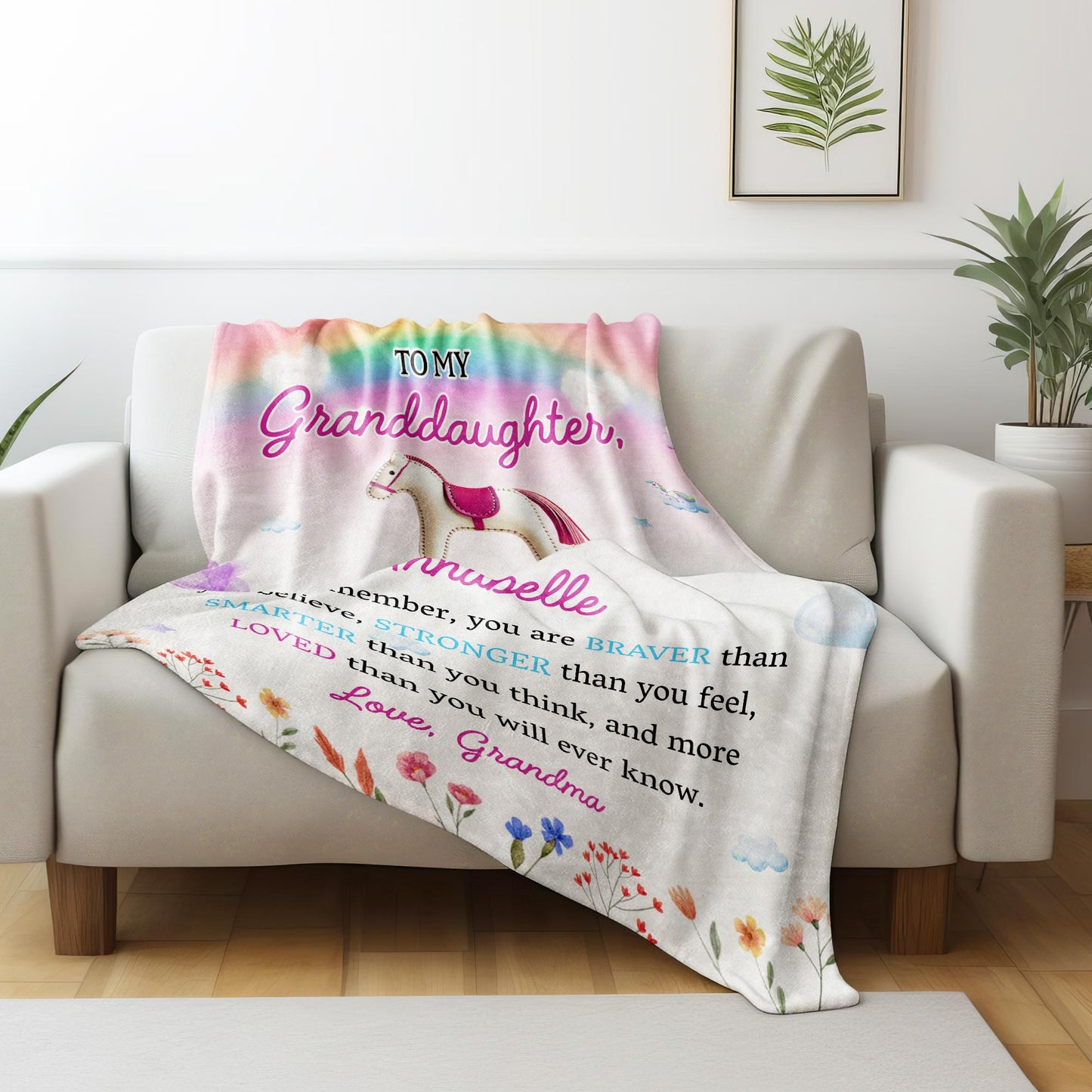 Braver Stronger Smarter Loved Rainbow Horse Design