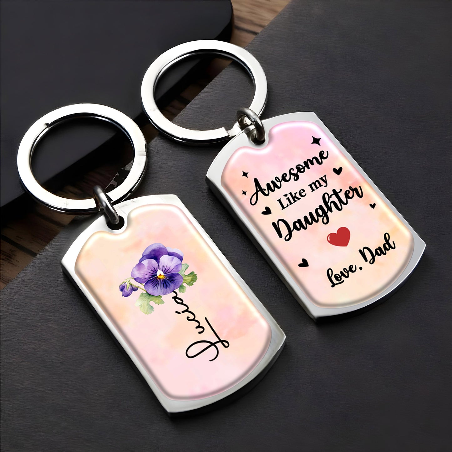 Awesome Like My Daughter With Heart And Flower