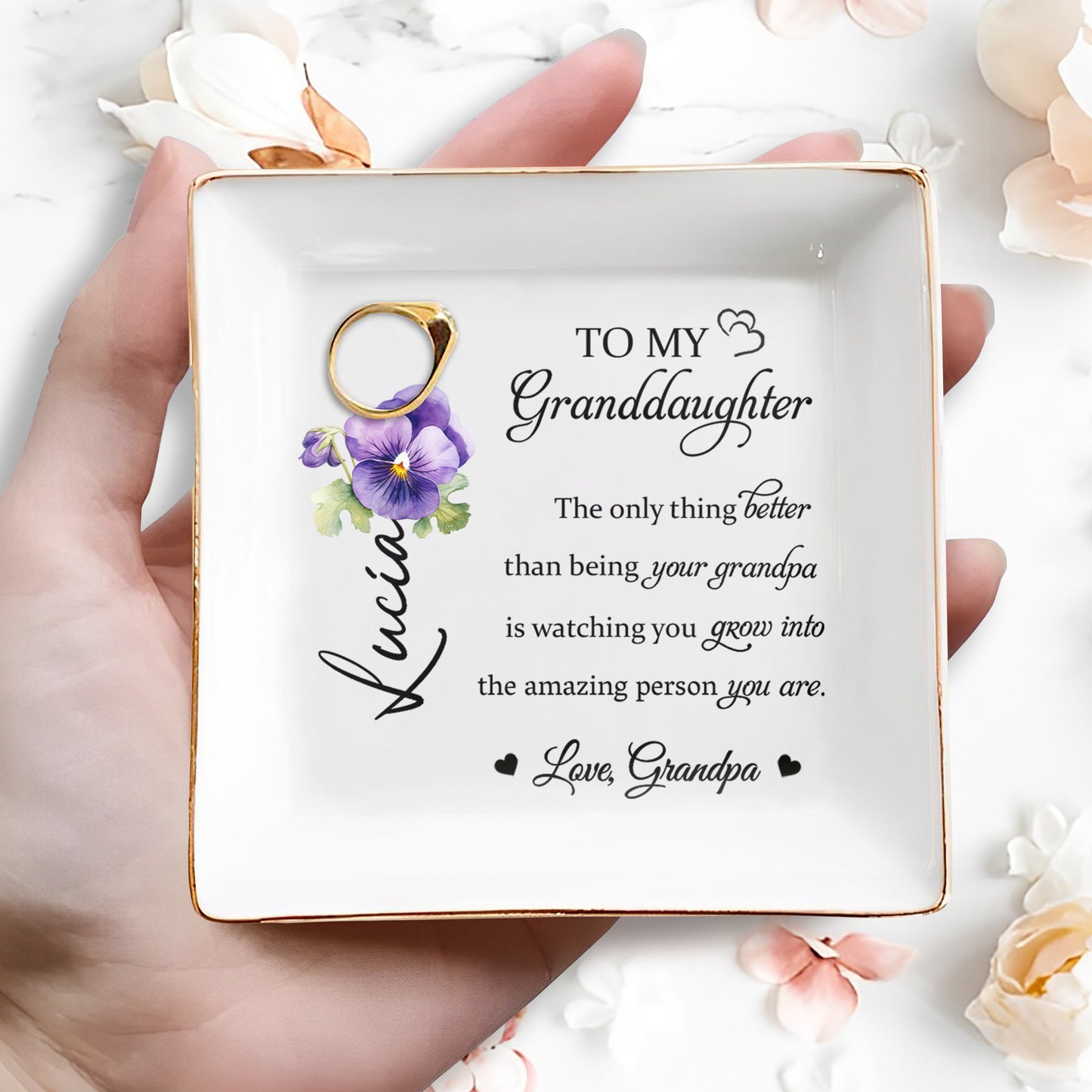 To My Granddaughter Watch You Grow Into Amazing Person Flower Design