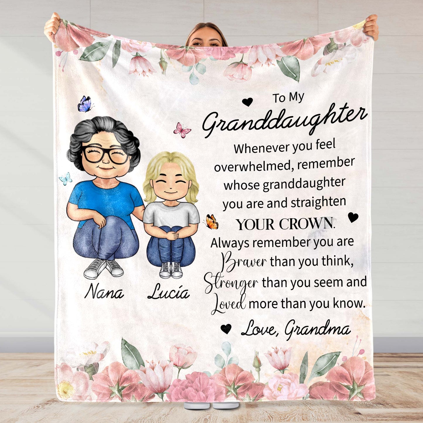 Braver Stronger Loved More Inspirational Quote For Granddaughter