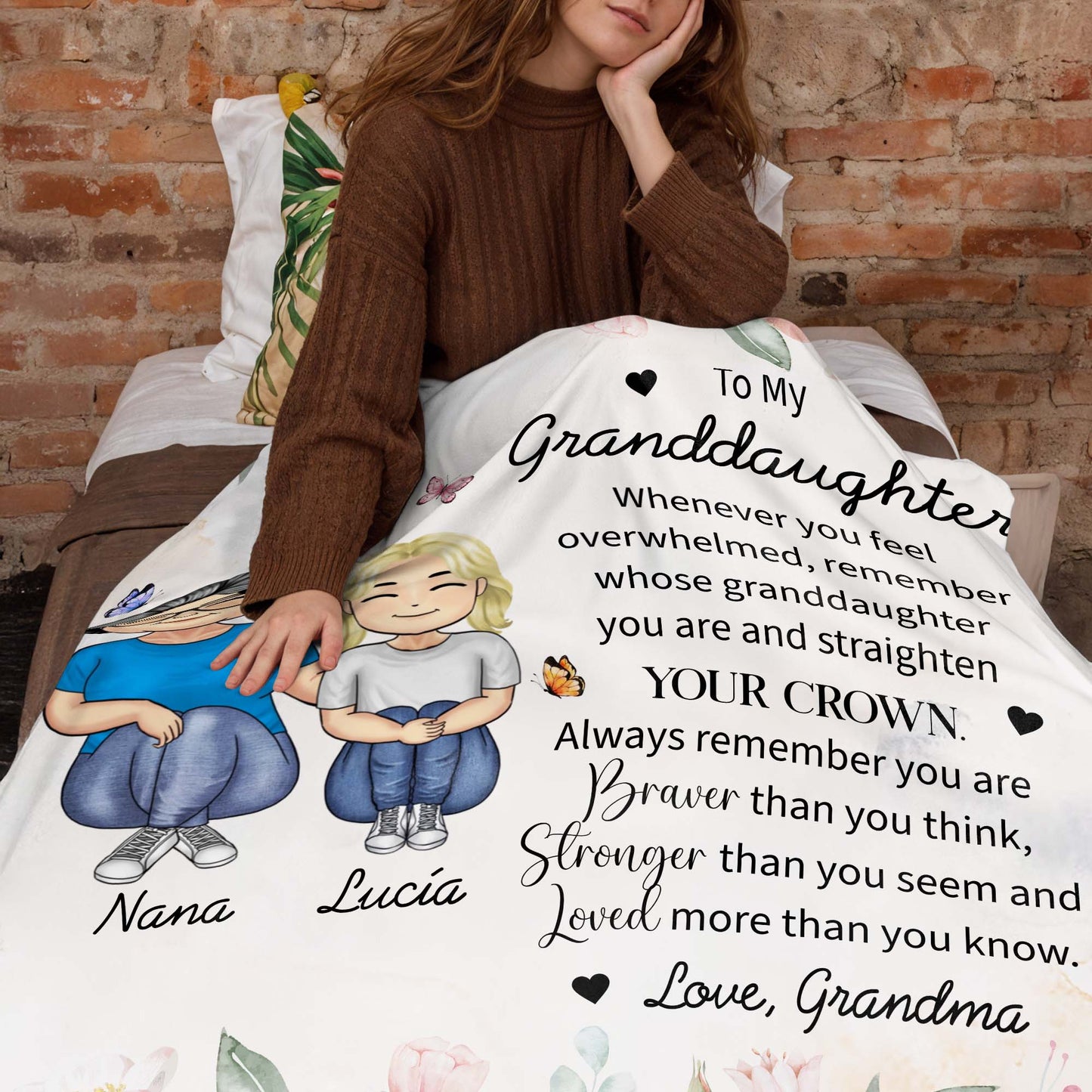 Braver Stronger Loved More Inspirational Quote For Granddaughter