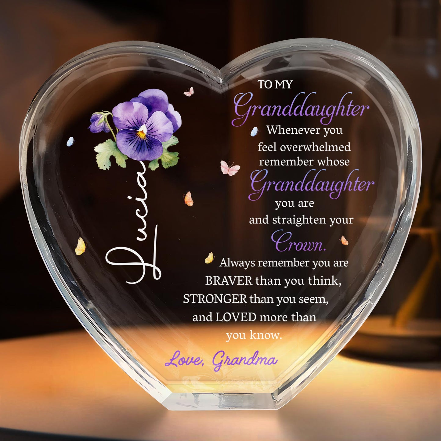 To My Granddaughter, Whenever you feel overwhelmed, Flower and Crown