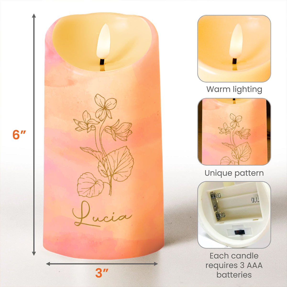 To My Granddaughter Love Encouragement Reflection Candle - Personalized Custom LED Candle - GDT225_LECA