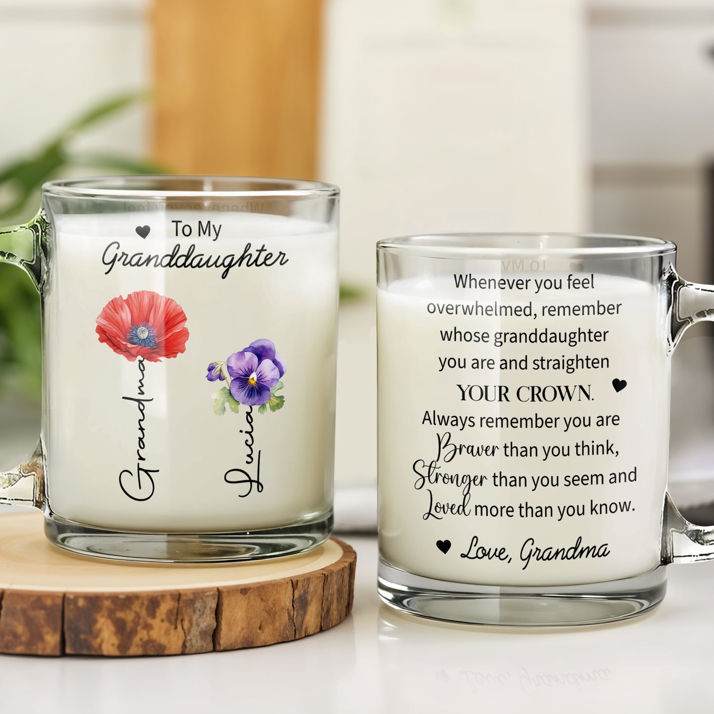 To My Granddaughter Braver Stronger Loved Crown And Flowers
