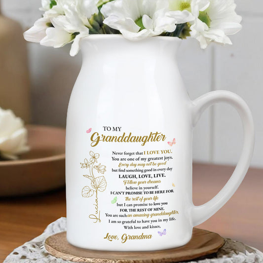 Love And Joy To My Granddaughter Forever, Flowers And Hearts