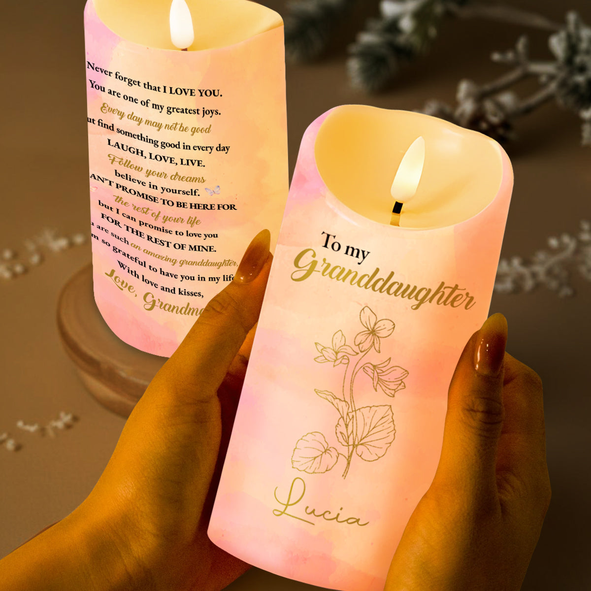 Love And Promise Message To Granddaughter With Lovely Flowers
