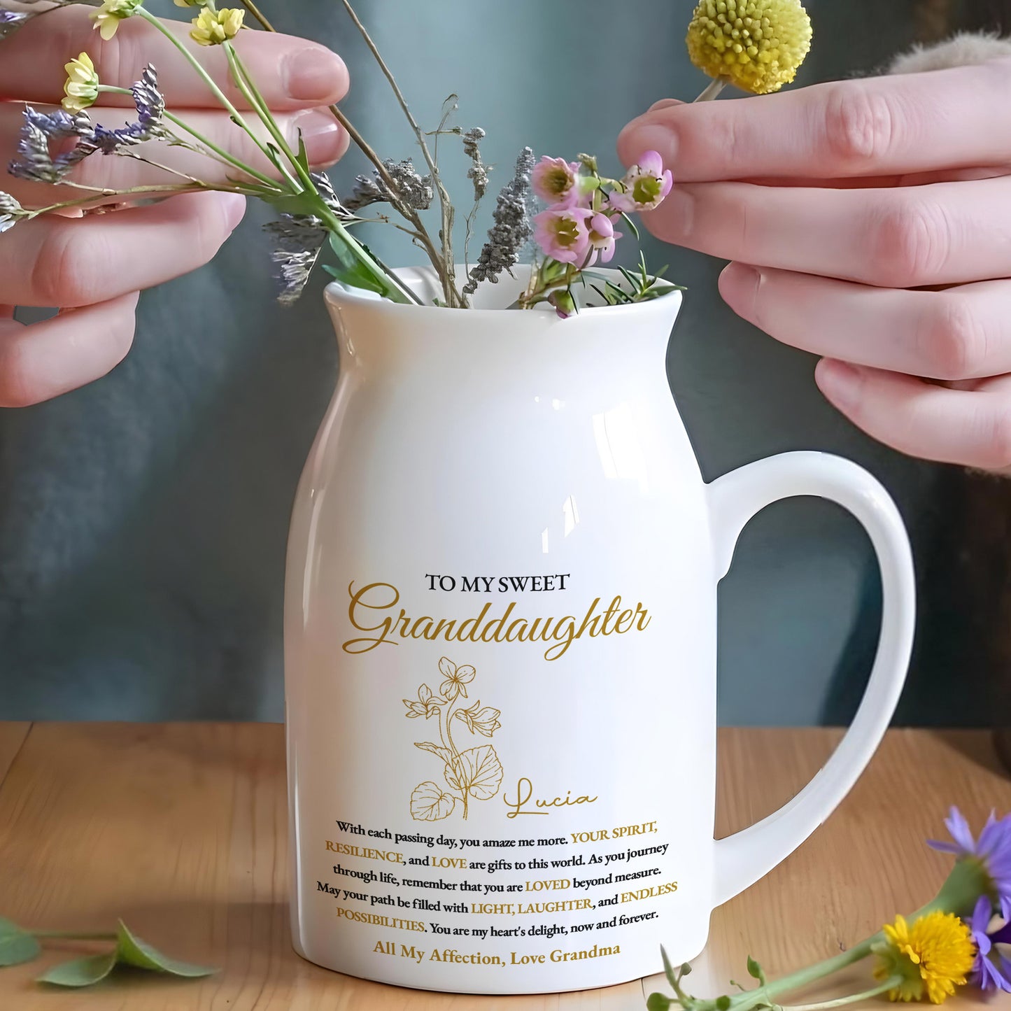 To My Sweet Granddaughter Love And Light Floral Design