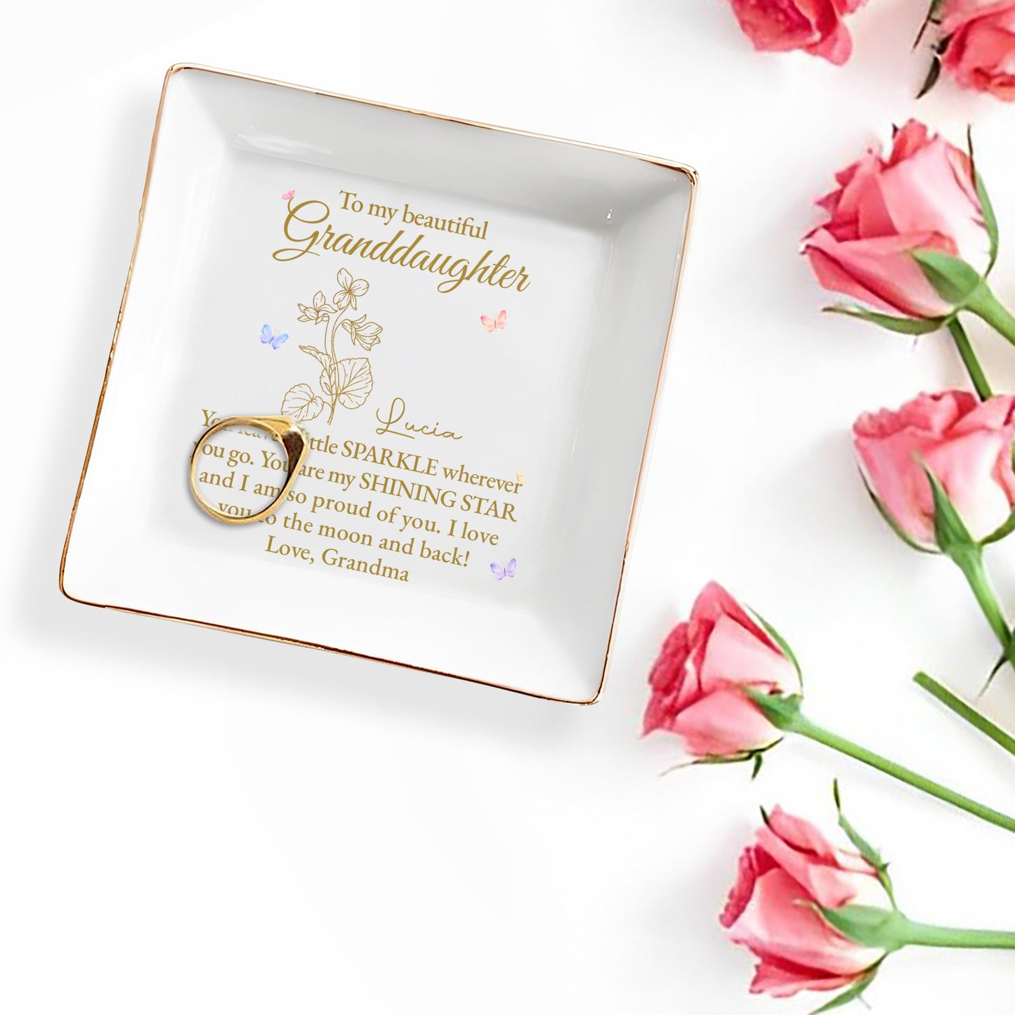 Sparkle Wherever You Go Shining Star Square Ceramic Dish