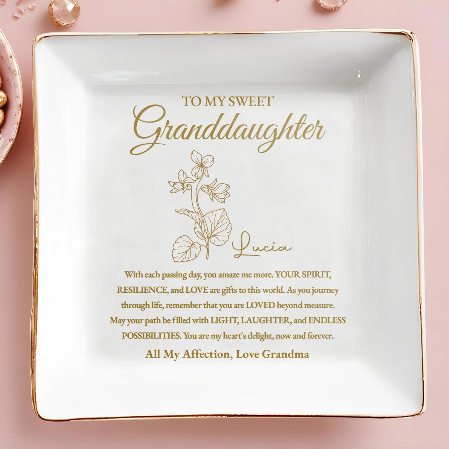 Sweet Granddaughter Love And Affection With Flowers