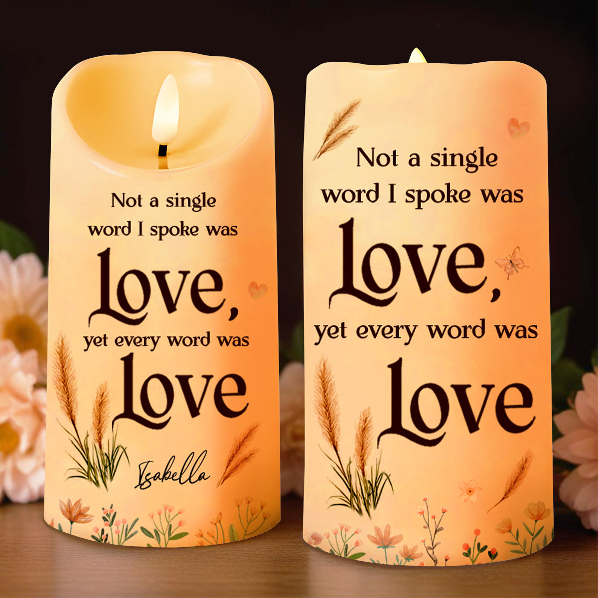 Every Word Was Love Wheat and Flowers Design