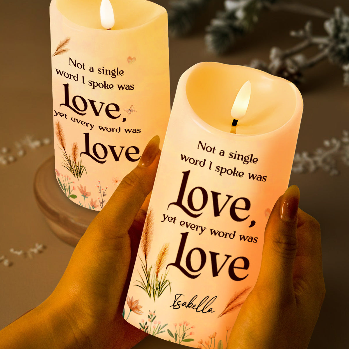 Every Word Was Love Wheat and Flowers Design