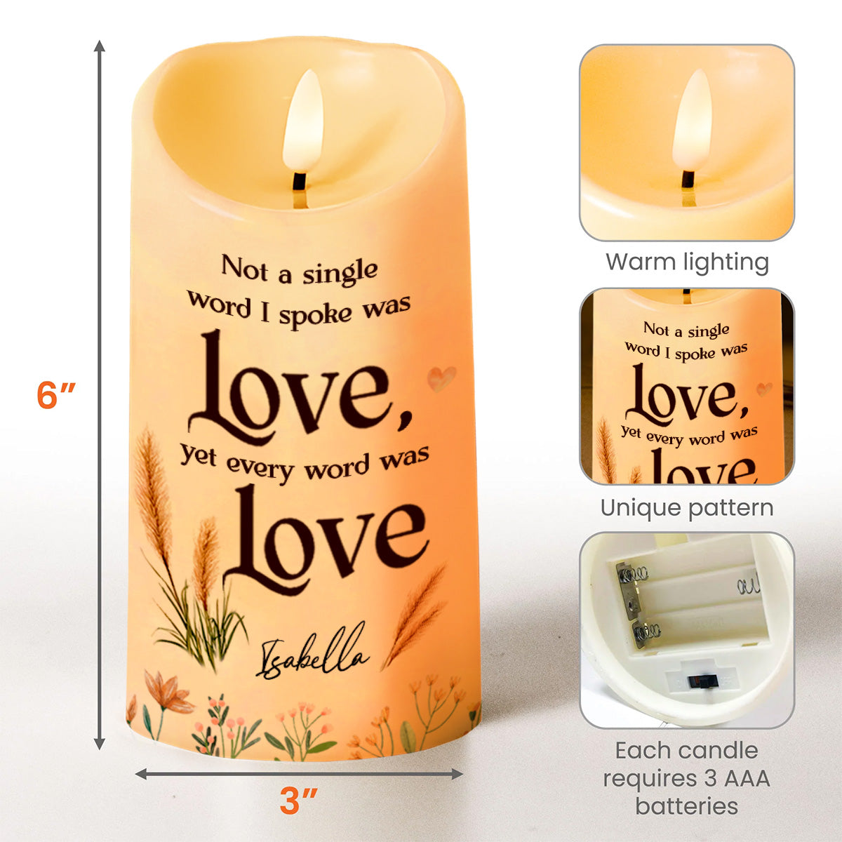 Every Word Was Love Wheat and Flowers Design