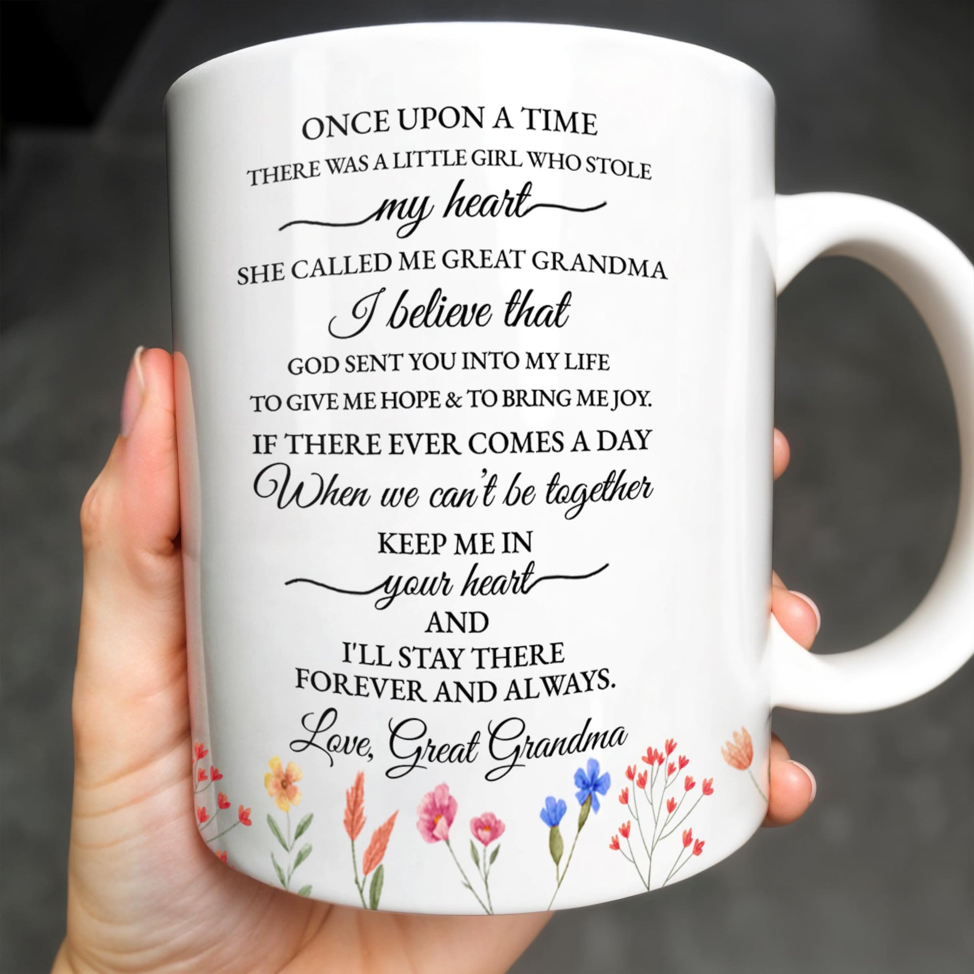 To My Great Granddaughter, Once Upon A Time, Flowers and Hearts