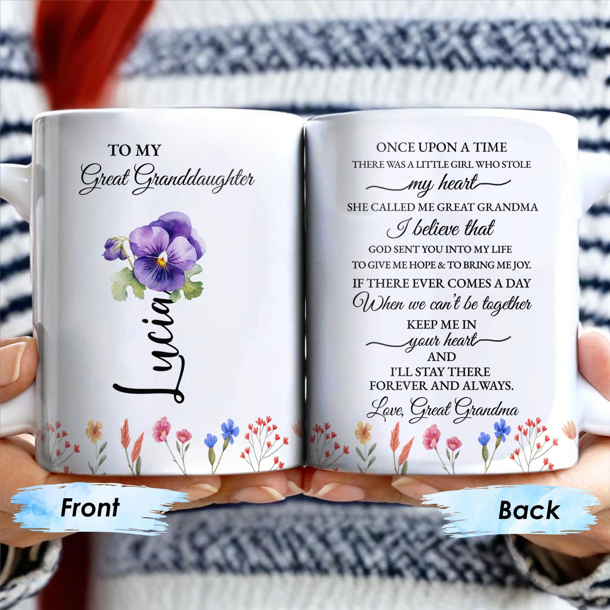 To My Great Granddaughter, Once Upon A Time, Flowers and Hearts