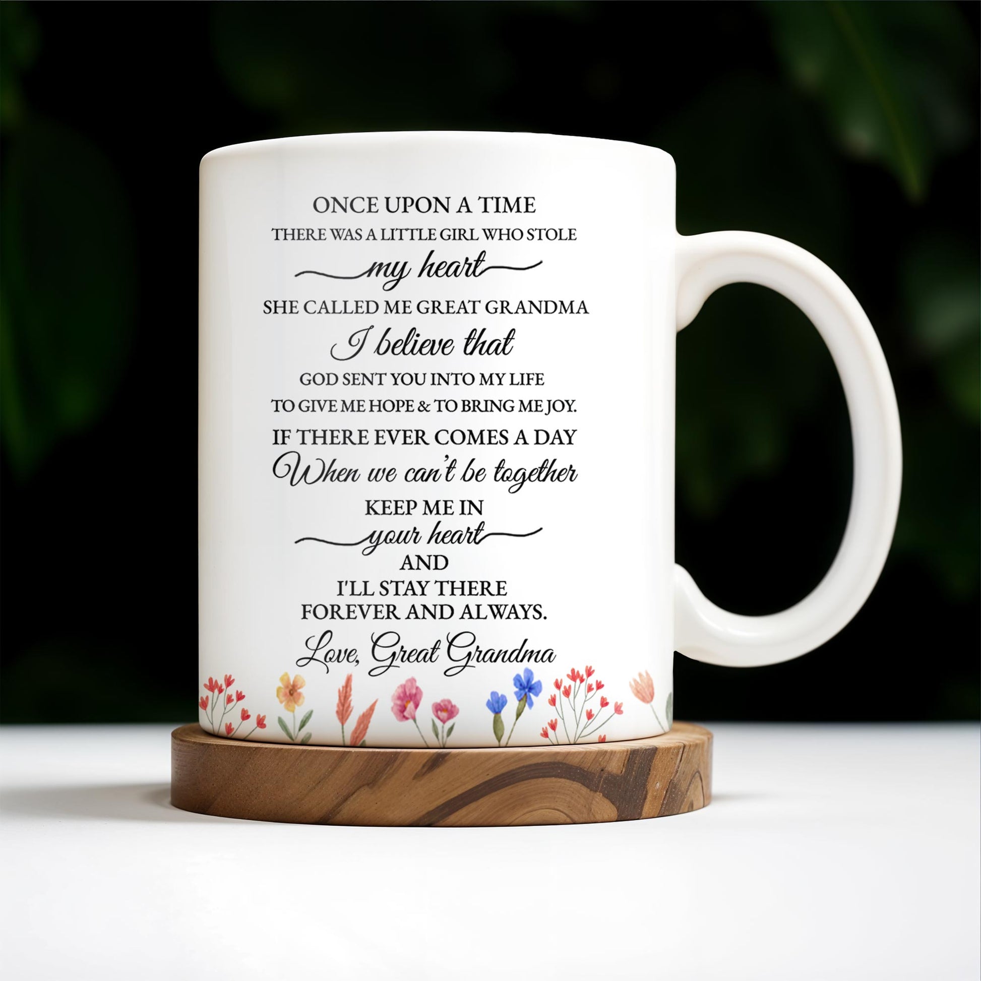 To My Great Granddaughter, Once Upon A Time, Flowers and Hearts