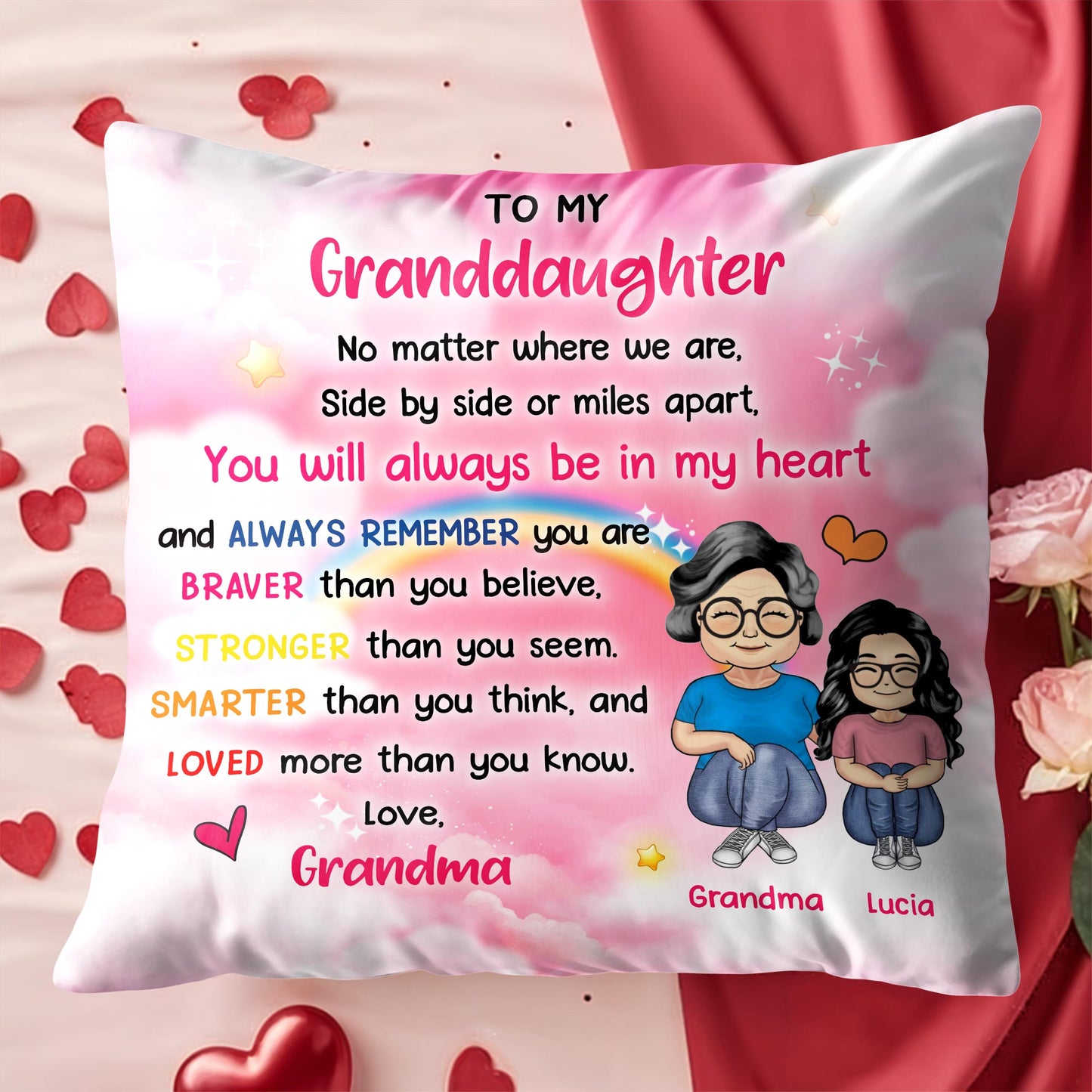 To My Granddaughter, Always Remember You Are Loved, Stars and Hearts